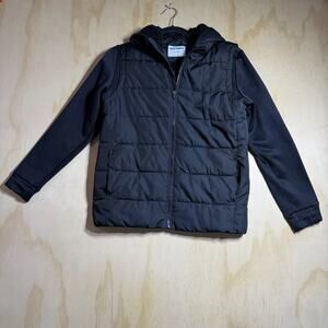 Old Navy Kids XL 14-16 Black Puffer Jacket Hooded Zip Winter Coat Unisex